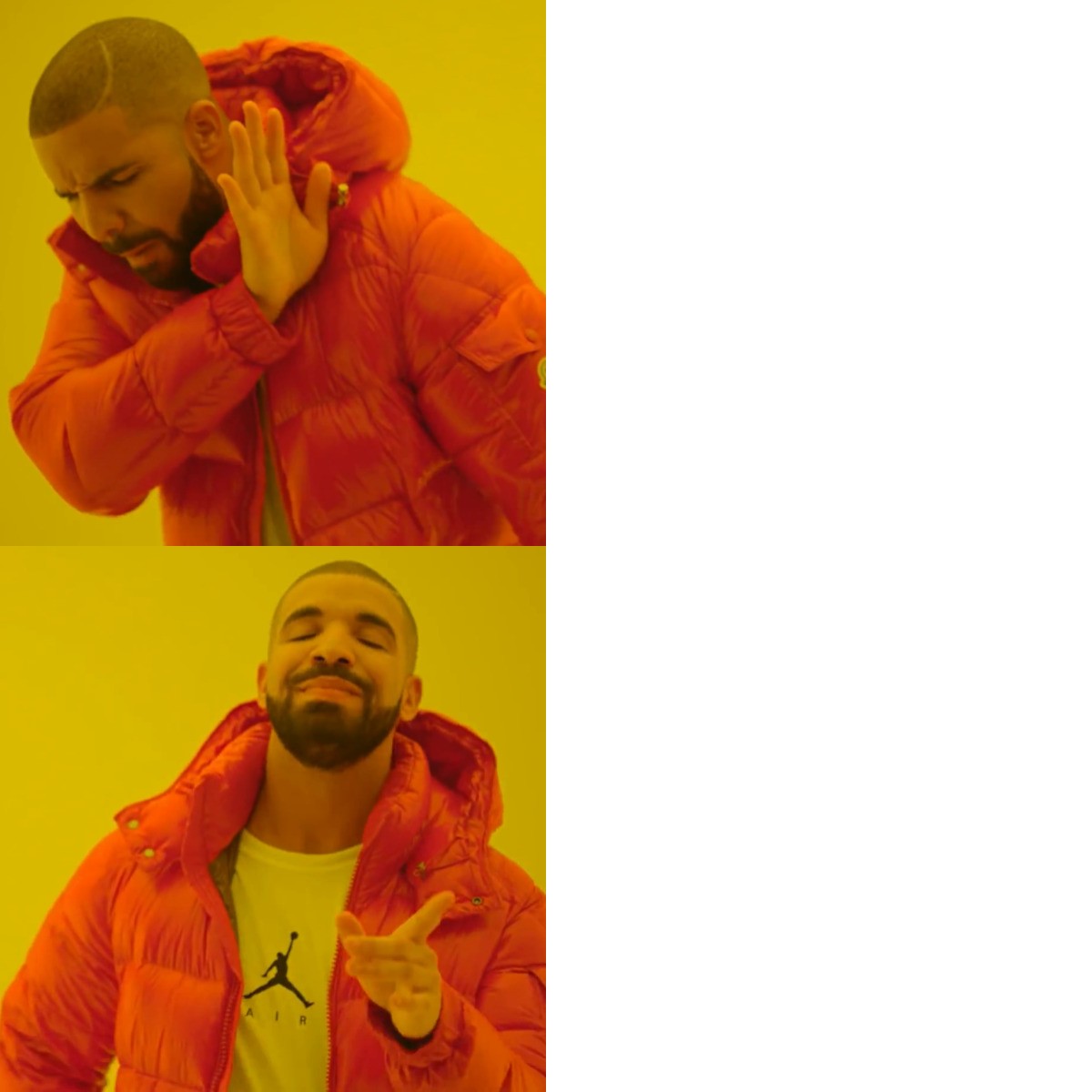Drake Hotline Bling meme about Compass Coffee